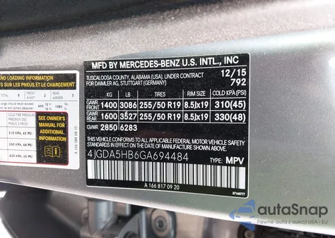 2016 Mercedes-Benz Gle 350 4Matic from USA, damaged, VIN 4JGDA5HB6GA694484